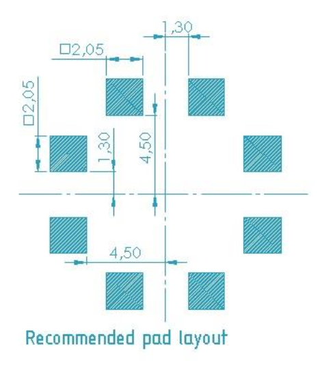 3DC14EM pad layout